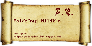 Polónyi Milán névjegykártya